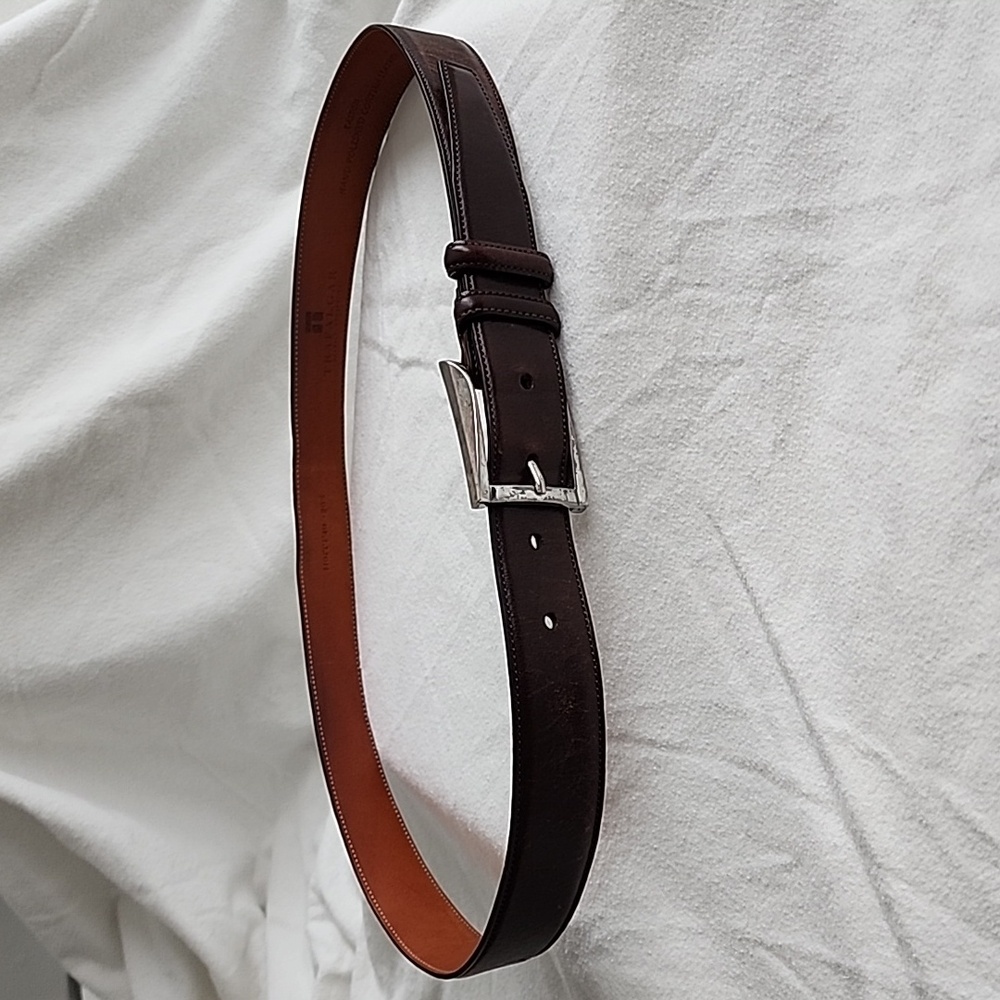 Trafalgar Men's Brown Cortina Leather Dress Belt Size 34/85